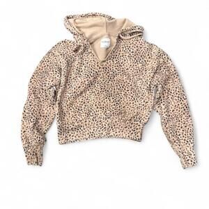 Abercrombie & Fitch Soft A&F Collection leopard cropped hoodie (Size XS)